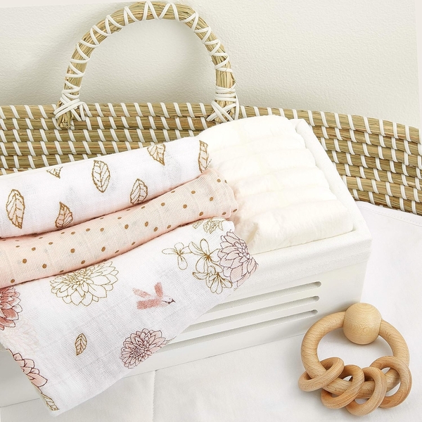 Муслинові пелюшки Aden + Anais Musy Dahlias, 70х70 см, 3 шт., бІло-рожевий (AA7248) - Pampik - 5