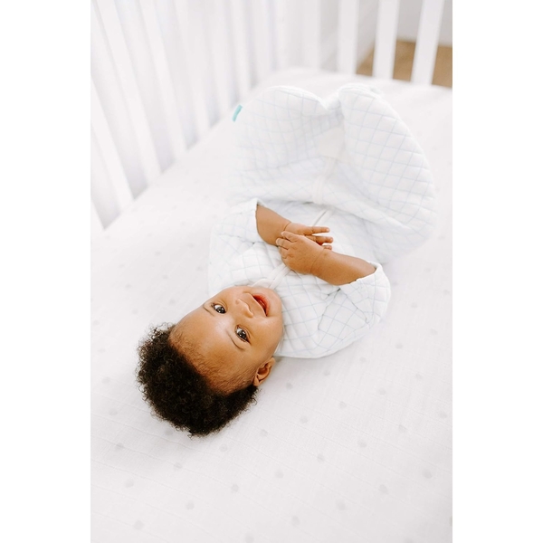 Спальник Aden + Anais Snug Fit Baby Sleeved Sleeping Bag, 3-6 мес., кремовый с мятным швом (40007) - Pampik - 8