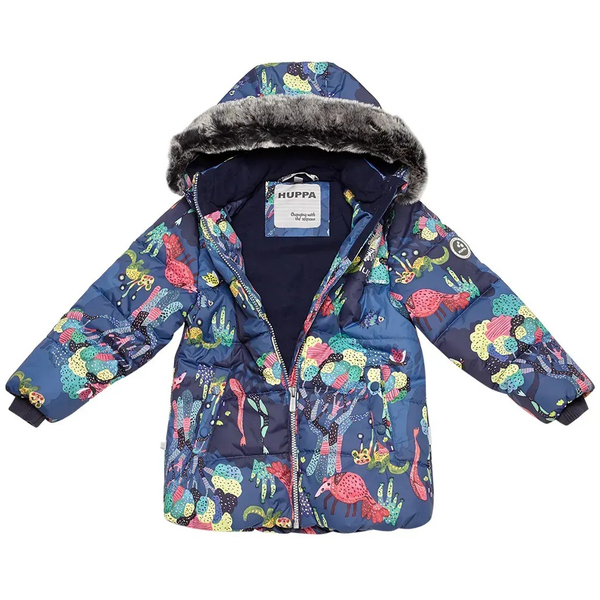 Комплект зимовий Huppa Belinda 1: куртка + напівкомбінезон, р.92, темно-синій з принтом (45090130-13486-092) - Pampik - 4