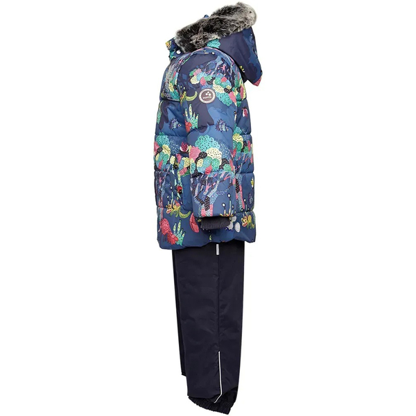 Комплект зимовий Huppa Belinda 1: куртка + напівкомбінезон, р.92, темно-синій з принтом (45090130-13486-092) - Pampik - 3