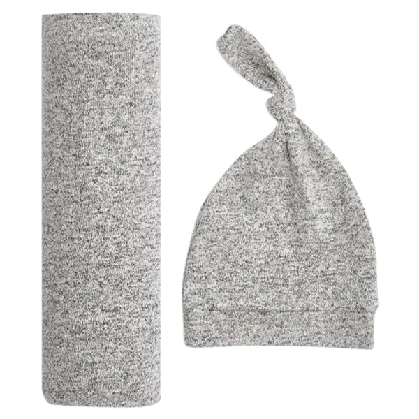 Подарунковий набір Aden + Anais Heather Grey, пелюшка та шапочка, сірий (AA20002) - Pampik