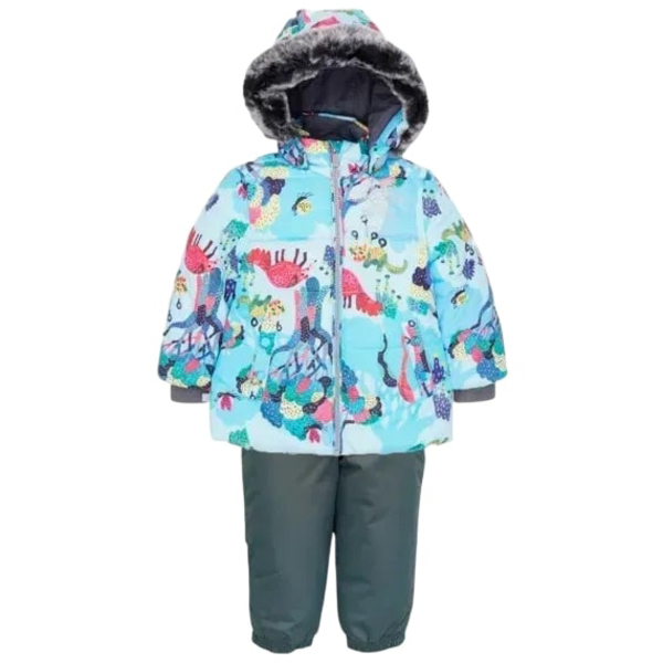 Комплект зимний Huppa Belinda 1: куртка + полукомбинезон, р.86, светло-голубой с серым (45090130-13406-086) - Pampik