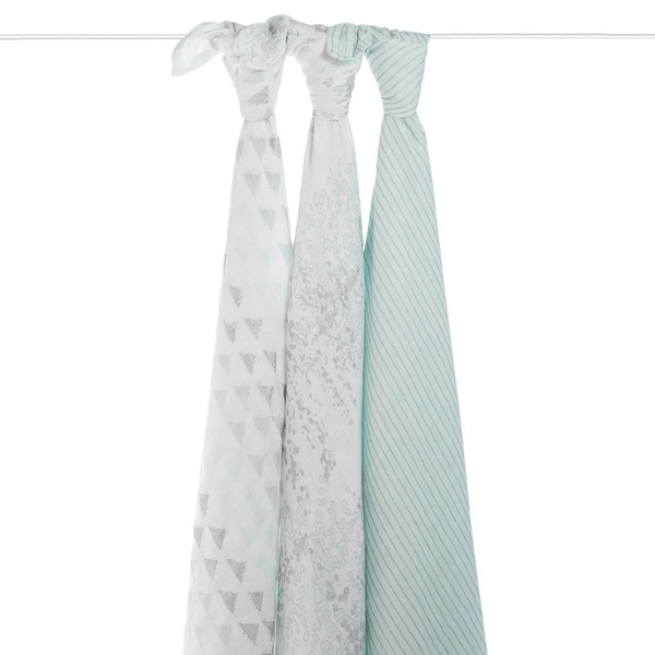 Набір пелюшок Aden + Anais Metallic Skylight Birch, 120х120 см, 3 шт., м'ятний (AA9218G) - Pampik - 3