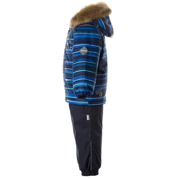 Комплект зимний Huppa Lasse: куртка + полукомбинезон, р.104, темно-синий с принтом (45140030-22086-104) - Pampik - 3