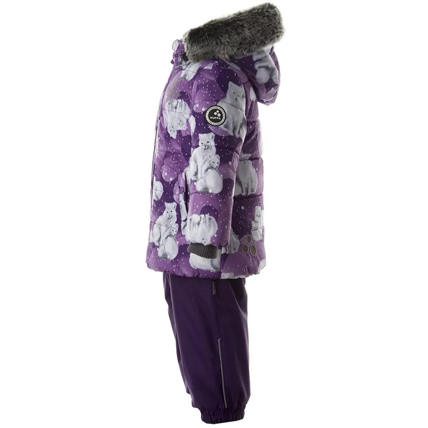 Комплект зимний Huppa Belinda 1: куртка + полукомбинезон, р.80, фиолетовый с принтом (45090130-23153-080) - Pampik - 3
