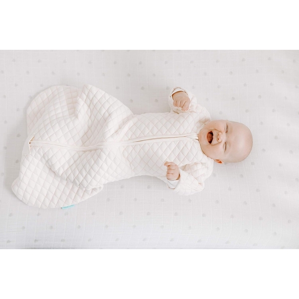 Спальник Aden + Anais Snug Fit Baby Sleeved Sleeping Bag, 6-9 міс., кремовий з м'ятним швом (40008) - Pampik - 9