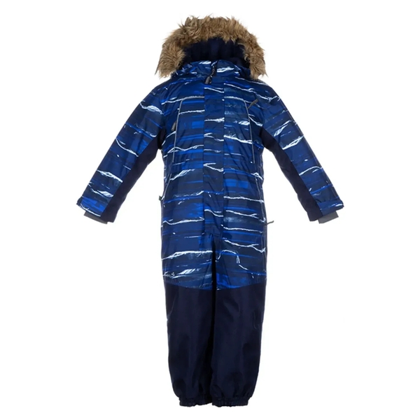 Детский зимний комбинезон Huppa Bruce, р.128, темно-синий с принтом (36330030-82686-128) - Pampik