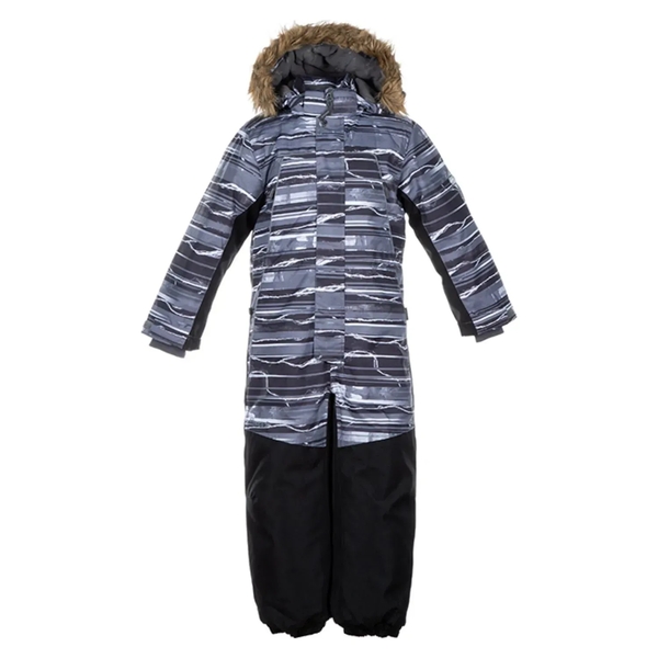 Детский зимний комбинезон Huppa Bruce, р.122, серый с принтом (36330030-82648-122) - Pampik