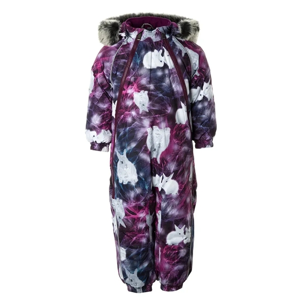 Дитячий зимовий комбінезон Huppa Orion, р.86, бордовий з принтом (36300030-33134-086) - Pampik