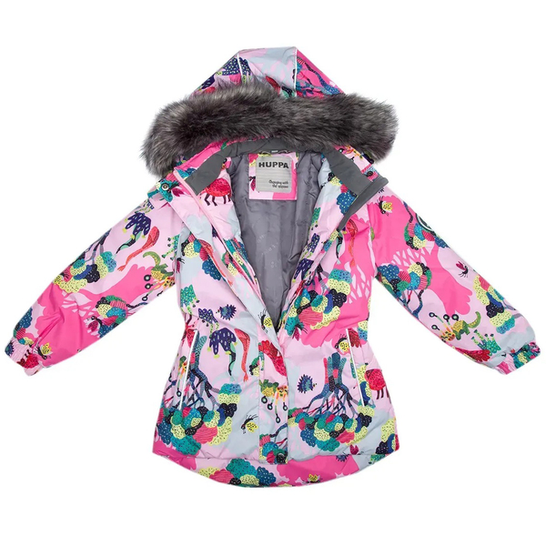 Комплект зимовий Huppa Renely 2: куртка + напівкомбінезон, р.92, рожевий з сірим (41850230-13403-092) - Pampik - 4