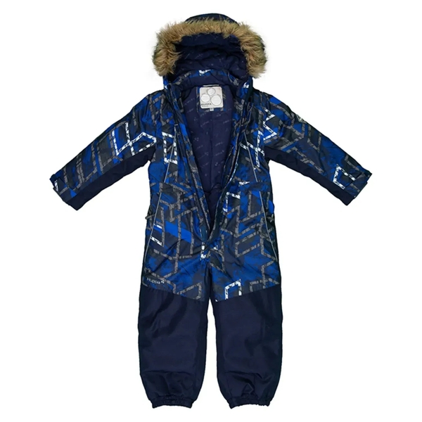 Детский зимний комбинезон Huppa Bruce, р.128, синий с принтом (36330030-82535-128) - Pampik - 4