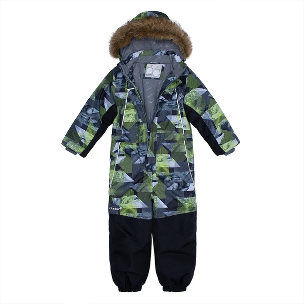 Детский зимний комбинезон Huppa Bruce, р.110, серый с принтом (36330030-92548-110) - Pampik - 4