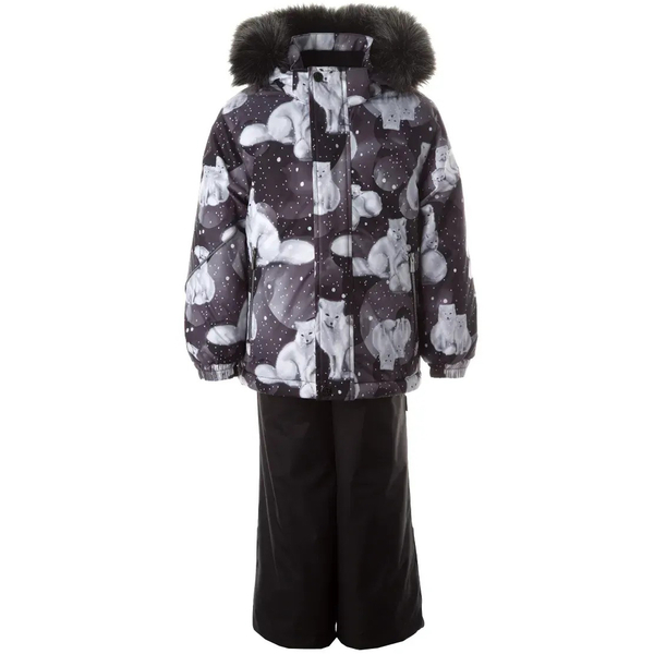 Комплект зимний Huppa Dante 1: куртка + полукомбинезон, р.104, черный с принтом (41930130-23109-104) - Pampik