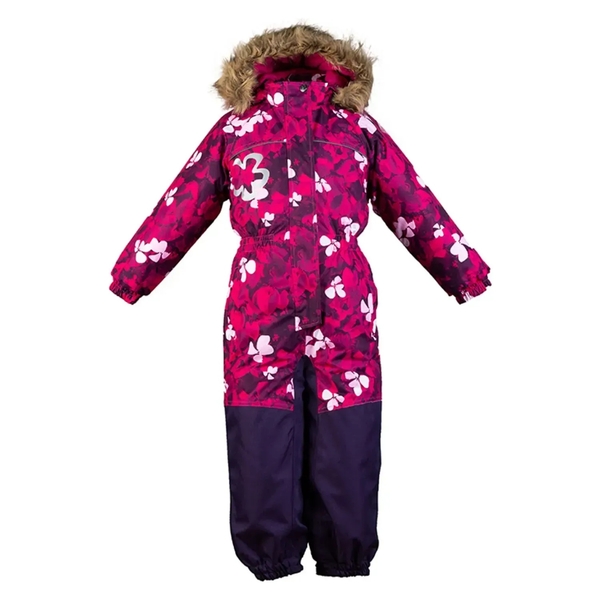 Дитячий зимовий комбінезон Huppa Chloe 1, р.128, фуксія з принтом (36190130-81663-128) - Pampik