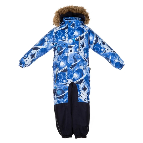 Детский зимний комбинезон Huppa Fenno, р.122, синий с принтом (36240030-82735-122) - Pampik