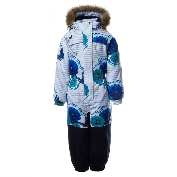 Дитячий зимовий комбінезон Huppa Chloe 1, р.110, білий з принтом (36190130-01020-110) - Pampik