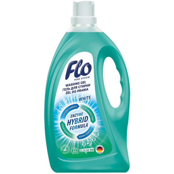 Гель для стирки Flo Hybrid Formula, для белых тканей, 2 л - Pampik