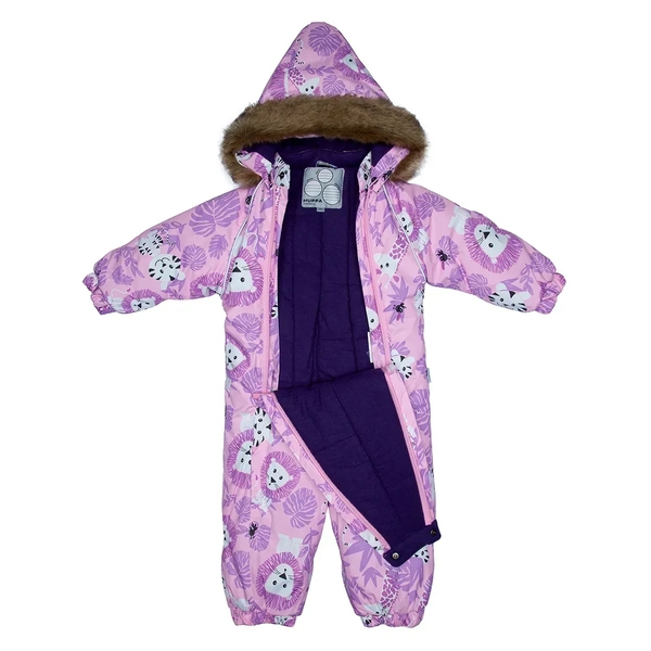 Детский зимний комбинезон Huppa Keira, р.80, розовый с принтом (31920030-03013-080) - Pampik - 4