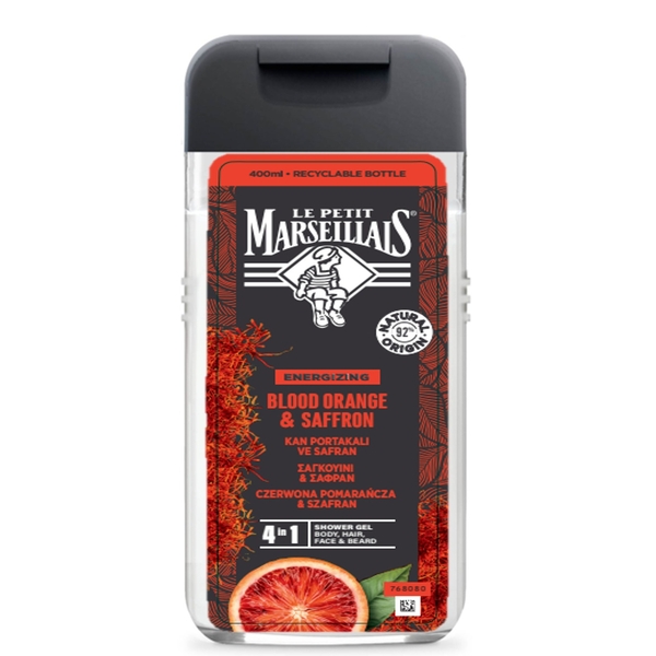 Гель-шампунь для чоловіків Le Petit Marseillais 4в1 Шафран та Червоний апельсин, 250 мл - Pampik