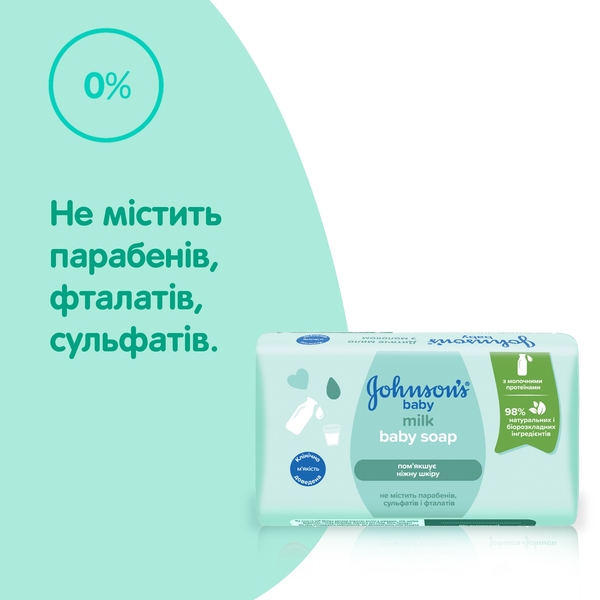 Дитяче мило Johnson’s Baby з екстрактом молока, 90 г - Pampik - 8