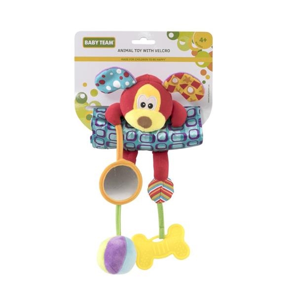 М'яка іграшка Baby Team на кроватку та коляску на липучці Песик (8532-dog) - Pampik