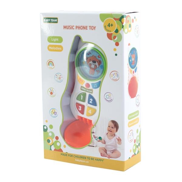 Музыкальная игрушка Baby Team Телефон оранжевый (8621-orange) - Pampik - 4