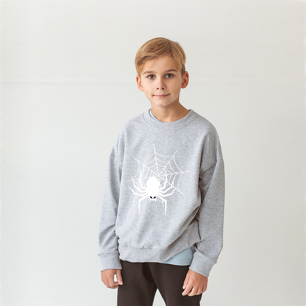 Світшот Garnamama Sweatshirt 2-х нитка Spiders 140 Сірий (977305.1334432) - Pampik