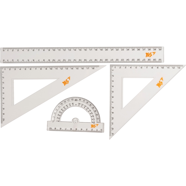 Набір лінійок Yes 4 предмета, 30 см, прозорий (370258) - Pampik - 2