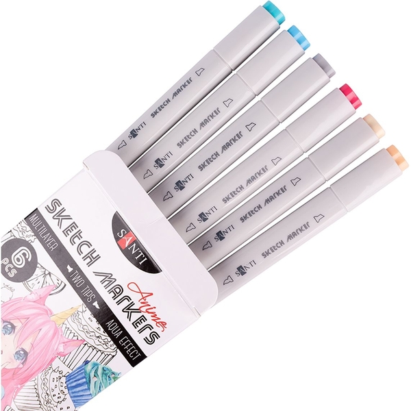Набор маркеров Santi Sketch Anime, 6 шт. (390550) - Pampik - 3