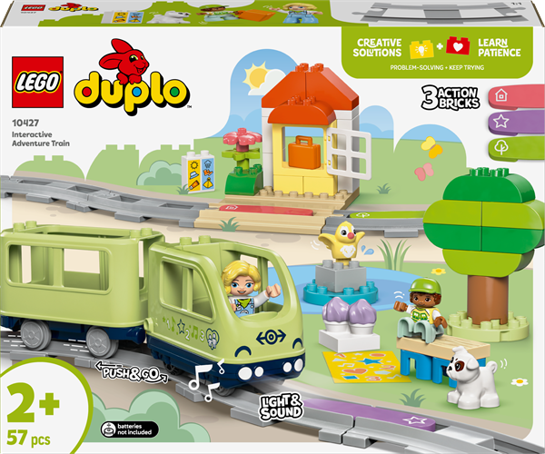 Конструктор LEGO DUPLO Town Інтерактивний пригодницький потяг 57 деталей (10427) - Pampik