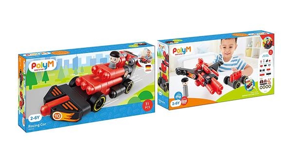 Конструктор PolyM Гоночный автомобиль, 31 деталь (760020) - Pampik - 10