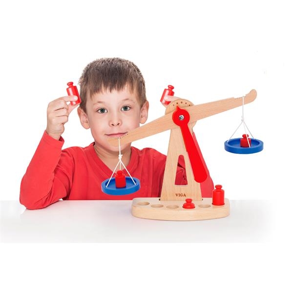Деревянные весы Viga Toys с гирями (50660) - Pampik - 4