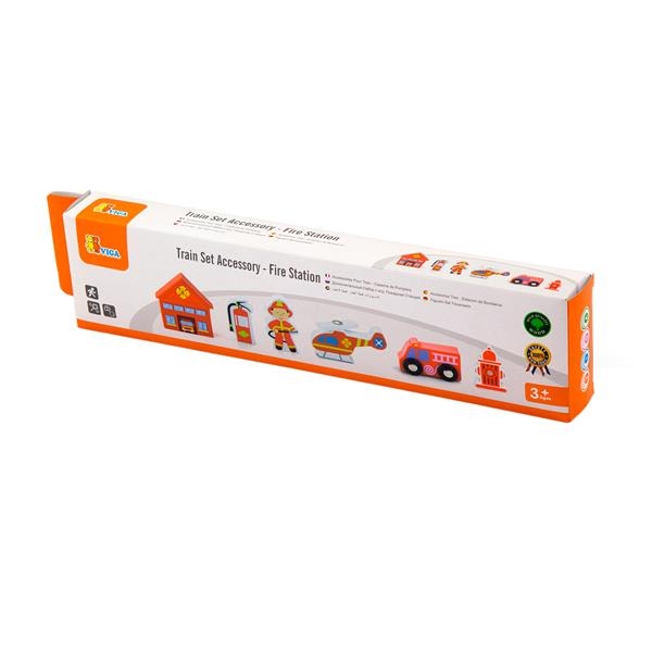 Набор для железной дороги Viga Toys Пожарная станция (50815) - Pampik - 2