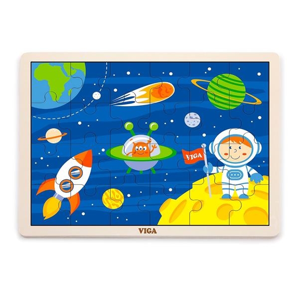 Деревянный пазл Viga Toys В космосе, 24 эл. (51461) - Pampik