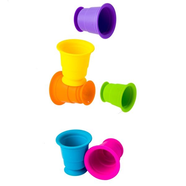 Тактильна іграшка Fat Brain Toys Suction Kupz М'які чашки, 6 штук (FA183-1) - Pampik - 4