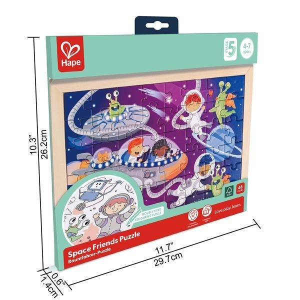 Пазл Hape Прибульці з розмальовкою, 48 елементів (E1644) - Pampik - 5