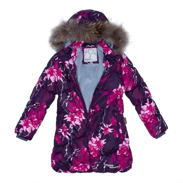 Куртка зимова Huppa Rosa 1, р.116, бордовий з принтом (17910130-91834-116) - Pampik - 4