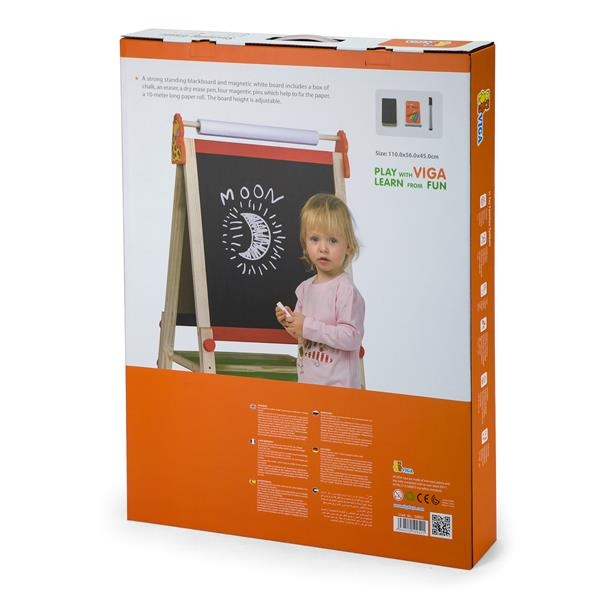 Деревянный мольберт Viga Toys двухсторонний магнитный с бумагой (50952) - Pampik - 3