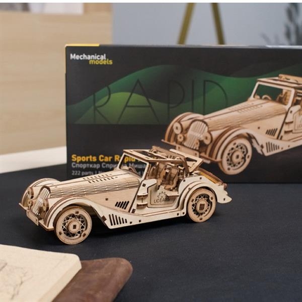 Деревянный механический 3D конструктор Ugears Спорткар Ловкая мышь (70202) - Pampik - 11