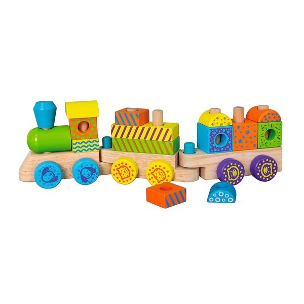 Деревянный поезд Viga Toys Кубики (50572) - Pampik