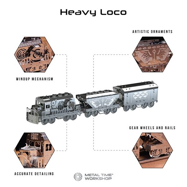 Коллекционная модель-конструктор Metal Time Heavy Loco Грузовой карго-поезд механический (MT023) - Pampik - 6