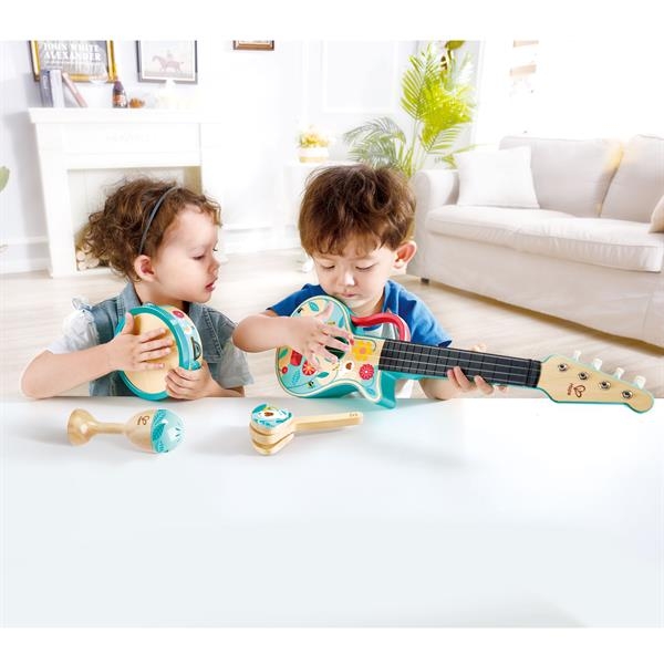 Набір музичних інструментів Hape 4 в 1 Укулеле (E0638) - Pampik - 5