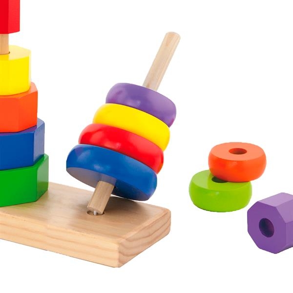 Набор деревянных пирамидок Viga Toys Три фигуры (50567) - Pampik - 2