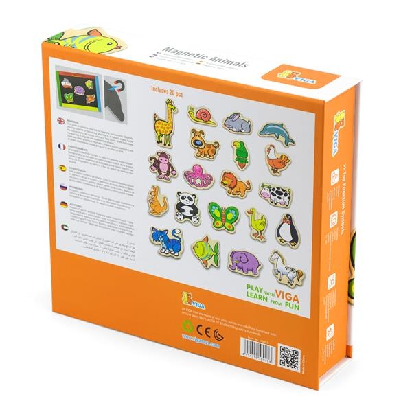 Набор магнитов Viga Toys Зверята 20 шт. (58923) - Pampik - 4