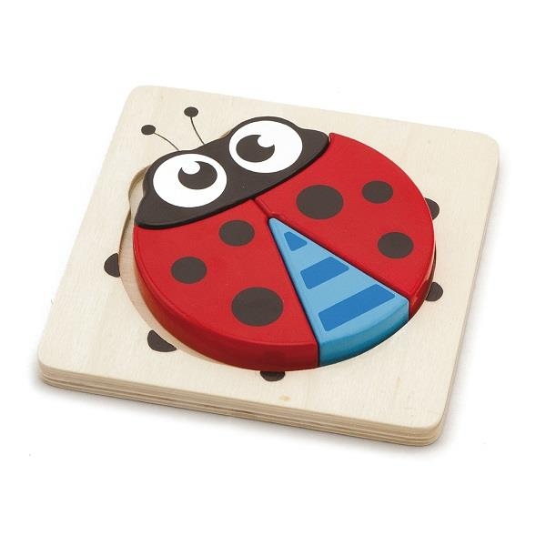 Деревянный минипазл Viga Toys Жук божья коровка (50168) - Pampik