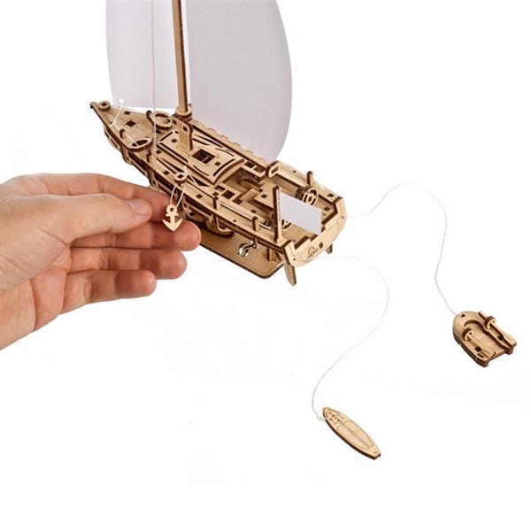 Деревянный механический 3D конструктор Ugears Яхта Океанская Красавица (70193) - Pampik - 5