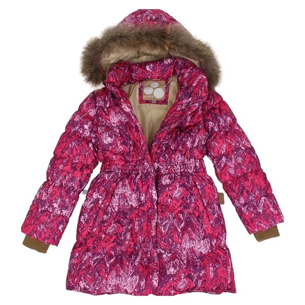 Пальто-пуховик Huppa Grace, р.122, фуксия с принтом (17930055-73263-122) - Pampik - 4