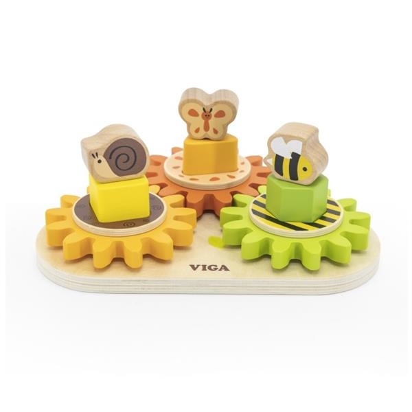 Розвивальна іграшка Viga Toys Звірята на шестернях (44690) - Pampik - 3