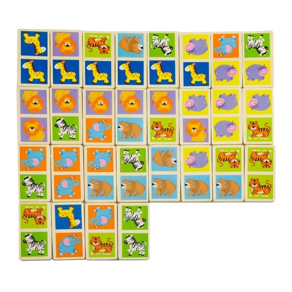 Деревянное домино Viga Toys Зверята (51307) - Pampik