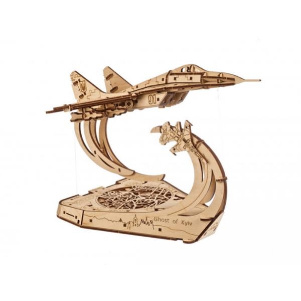 Деревянный механический 3D конструктор Ugears Призрак Киева (70191) - Pampik - 3